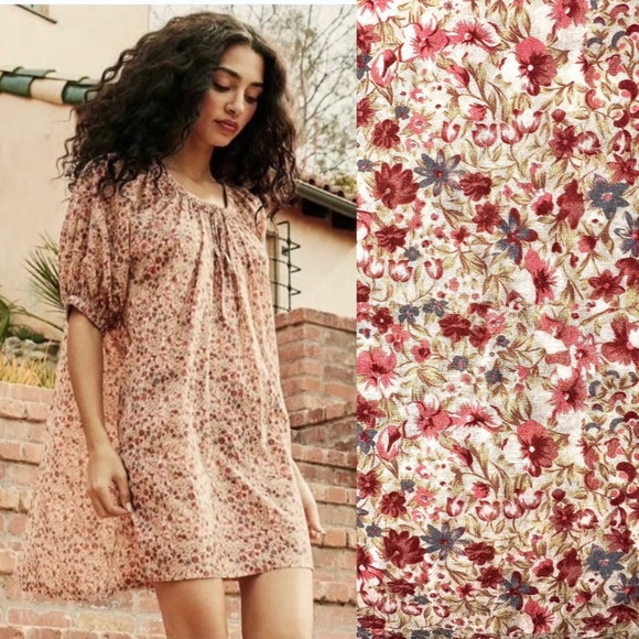 DÔEN Chestnut Mini Dress in Pink Valley Floral *(missing tie) - XS - Picture 2 of 14